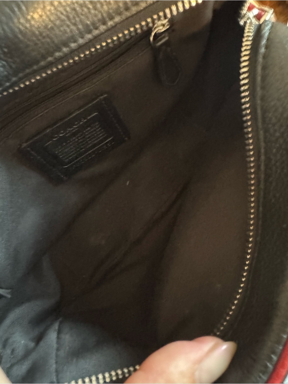 Coach Red & Black Buffalo Plaid Camera Bag with White Logo Patch - Picture 6 of 7